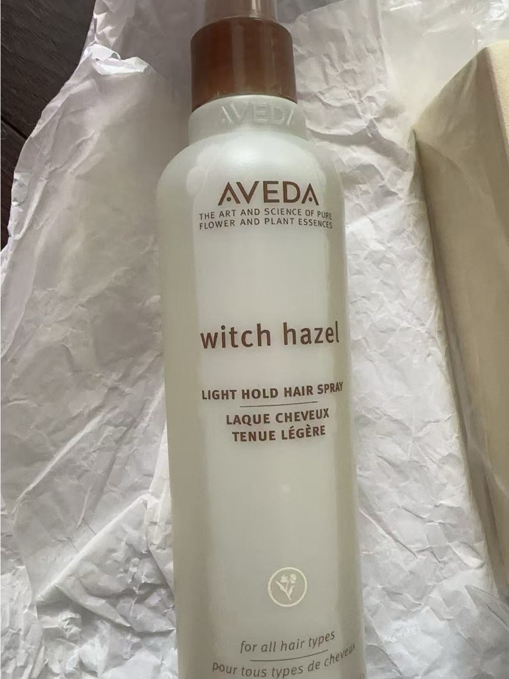AVEDA Witch Hazel Light Hold Hair Spray — White & Brown